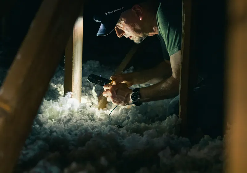 HVAC equipment in an attic